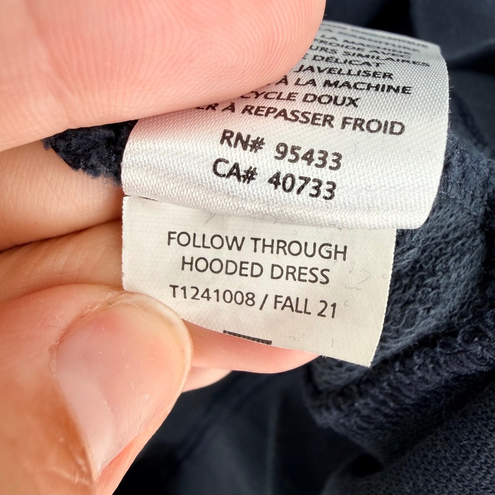 Toad&Co Follow Through Hooded Sweatshirt Dress In Big Sky Navy Size S Athleisure - Picture 15 of 15
